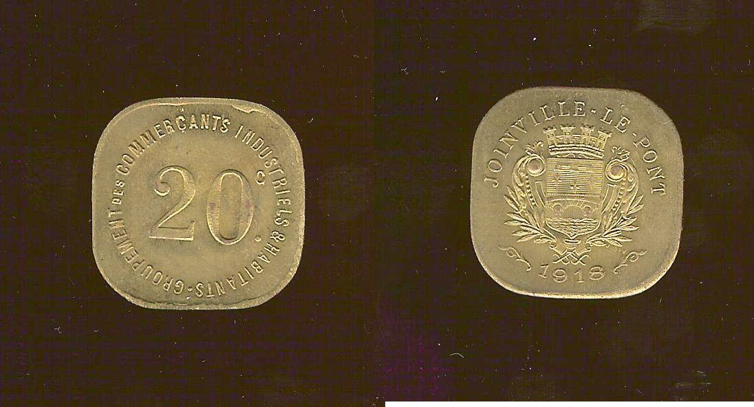 Joinville-Le-Pont 20 centimes pattern 1918 BU